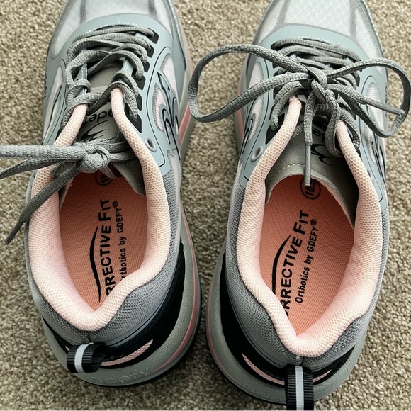 Orthotics by Gdefy Corrective Fit Pink Grey Lace Up Sneakers Size 10.5 - Picture 7 of 8